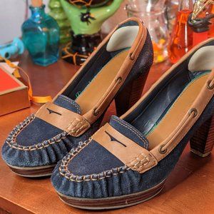 Tommy Hilfiger Suede Loafer Heels